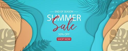 Summer banner template for advertising summer arrivals collection or seasonal sales promotion vector