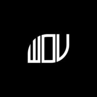 concepto creativo del logotipo de la letra de las iniciales de wov. diseño de letras wov. diseño de logotipo de letras wov sobre fondo negro. concepto creativo del logotipo de la letra de las iniciales de wov. diseño de letras wov. vector