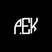 diseño de logotipo de letra pek sobre fondo negro.concepto de logotipo de letra inicial creativa pek.diseño de letra vectorial pek. vector