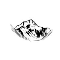 Mount Everest, Isolated on a white background. A peak of Jomolungma in the Himalayas. vector