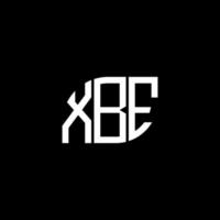 xbe letter design.xbe letter logo design sobre fondo negro. concepto de logotipo de letra de iniciales creativas xbe. xbe letter design.xbe letter logo design sobre fondo negro. X vector