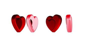 3D Rendering Hearts Love Background video