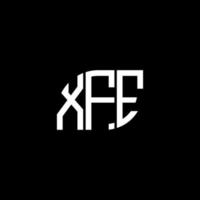 diseño del logotipo de la letra xfe sobre fondo negro. concepto de logotipo de letra de iniciales creativas xfe. diseño de letra xfe. vector