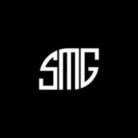 diseño de letra smg. diseño de logotipo de letra smg sobre fondo negro. concepto de logotipo de letra de iniciales creativas smg. diseño de letra smg. diseño de logotipo de letra smg sobre fondo negro. s vector