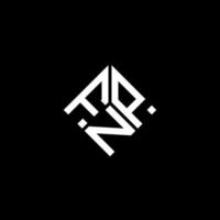 diseño de logotipo de letra fnp sobre fondo negro. concepto de logotipo de letra de iniciales creativas fnp. diseño de letras fnp. vector