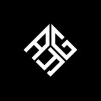 diseño de logotipo de letra ayg sobre fondo negro. concepto de logotipo de letra de iniciales creativas ayg. diseño de letras ayg. vector
