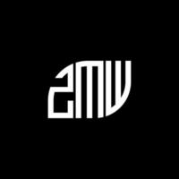 ZMW letter logo design on black background. ZMW creative initials letter logo concept. ZMW letter design. vector