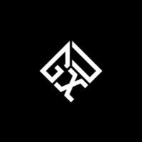 diseño de logotipo de letra gxu sobre fondo negro. concepto de logotipo de letra de iniciales creativas gxu. diseño de letras gxu. vector