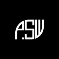 diseño de logotipo de letra psw sobre fondo negro. concepto de logotipo de letra de iniciales creativas psw. diseño de letra vectorial psw. vector