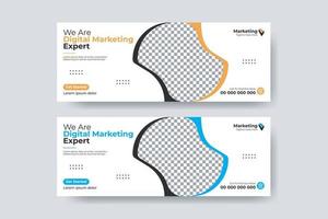 Digital marketing business cover social media banner template design vector
