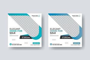 Real estate social media post square flyer template design vector