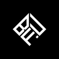 diseño de logotipo de letra bfu sobre fondo negro. concepto de logotipo de letra de iniciales creativas bfu. diseño de letras bfu. vector
