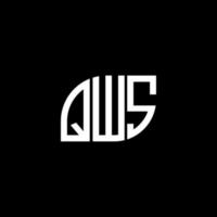 QWS letter logo design on black background. QWS creative initials letter logo concept. QWS letter design. vector