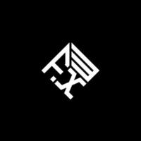 FXW letter logo design on black background. FXW creative initials letter logo concept. FXW letter design. vector