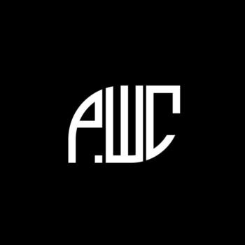 PWC letter logo design on black background.PWC creative initials letter logo concept.PWC vector letter design.