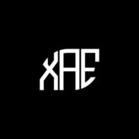 diseño de letras xae. diseño de logotipo de letras xae sobre fondo negro. concepto de logotipo de letra de iniciales creativas xae. diseño de letras xae. diseño de logotipo de letras xae sobre fondo negro. X vector