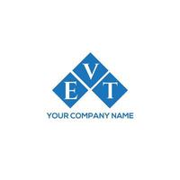 diseño de logotipo de letra evt sobre fondo blanco. concepto de logotipo de letra de iniciales creativas evt. diseño de letras evt. vector