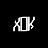 diseño del logotipo de la letra xok sobre fondo negro. xok concepto creativo del logotipo de la letra inicial. diseño de letras xok. vector