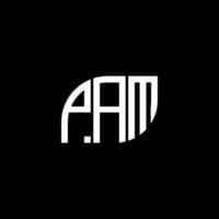 diseño de logotipo de letra pam sobre fondo negro.concepto de logotipo de letra inicial creativa pam.diseño de carta vectorial pam. vector