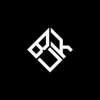 diseño de logotipo de letra buk sobre fondo negro. concepto de logotipo de letra de iniciales creativas de buk. diseño de letras buk. vector