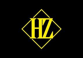 Yellow black of HZ initial letter vector