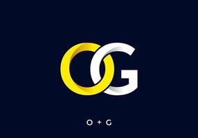 Yellow and white color of OG initial letter vector