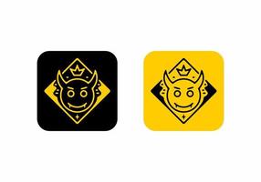 Yellow and black color of devil head icon