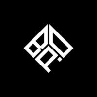 BPO letter logo design on black background. BPO creative initials letter logo concept. BPO letter design. vector