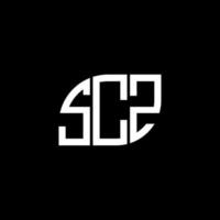SCZ letter logo design on black background. SCZ creative initials letter logo concept. SCZ letter design. vector