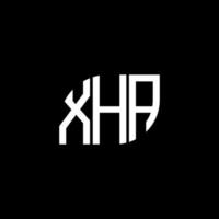 diseño del logotipo de la letra xha sobre fondo negro. concepto de logotipo de letra de iniciales creativas xha. diseño de letras xha. vector