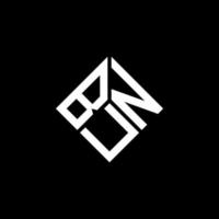 BUN letter logo design on black background. BUN creative initials letter logo concept. BUN letter design. vector