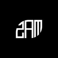 diseño de logotipo de letra zam sobre fondo negro. concepto de logotipo de letra inicial creativa zam. diseño de letras zam. vector