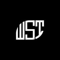 diseño de letra wst.diseño de logotipo de letra wst sobre fondo negro. concepto de logotipo de letra de iniciales creativas wst. diseño de letra wst.diseño de logotipo de letra wst sobre fondo negro. w vector