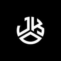 diseño de logotipo de letra jko sobre fondo negro. concepto de logotipo de letra de iniciales creativas jko. diseño de letras jko. vector