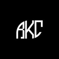 diseño de logotipo de letra rkc sobre fondo negro. concepto de logotipo de letra de iniciales creativas rkc. diseño de letras rkc. vector