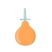 Enema. Medical instruments . Orange enema with a plastic tip. Vector illustration of a medical pear.