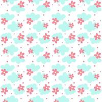Blue clouds pattern. Bright hand-drawn pattern for textile, fabric, wallpaper. vector