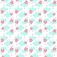 Blue clouds pattern. Bright hand-drawn pattern for textile, fabric, wallpaper. vector