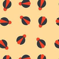 Stylized insects pattern. Ladybugs on a pattern for textiles, wallpapers, backgrounds. vector