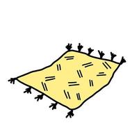 Doodle carpet icon. Hand-drawn yellow carpet. vector