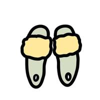 House slippers icon. Doodle style. vector