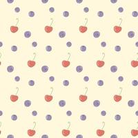 Berry pattern. Blueberries and cherries on a pattern for textiles, fabrics, wallpapers. vector