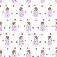Blueberry ice cream pattern. Pattern with berries for textiles, wallpaper, home decor, menu. vector
