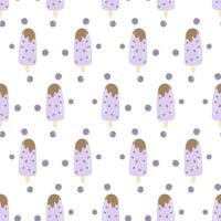 Blueberry ice cream pattern. Pattern with berries for textiles, wallpaper, home decor, menu. vector