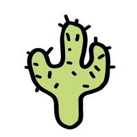 Doodle cactus icon. Drawn cactus. vector