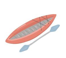 ilustración hecha a mano de un kayak. kayak hinchable para ríos de montaña. kayak viaje extremo. vector