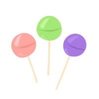 Lollipop illustration. Icons of candy on a stick. vector