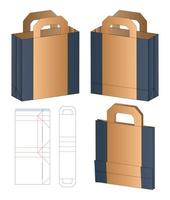 diseño de plantilla troquelada de embalaje de caja. Maqueta 3d vector