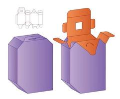 Box packaging die cut template design. 3d mock-up vector