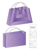 diseño de plantilla troquelada de embalaje de caja. Maqueta 3d vector